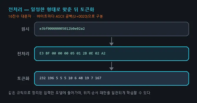 Fig.2 전처리와 토큰화
