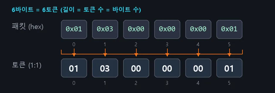 Fig.5 1바이트 = 1토큰 매핑