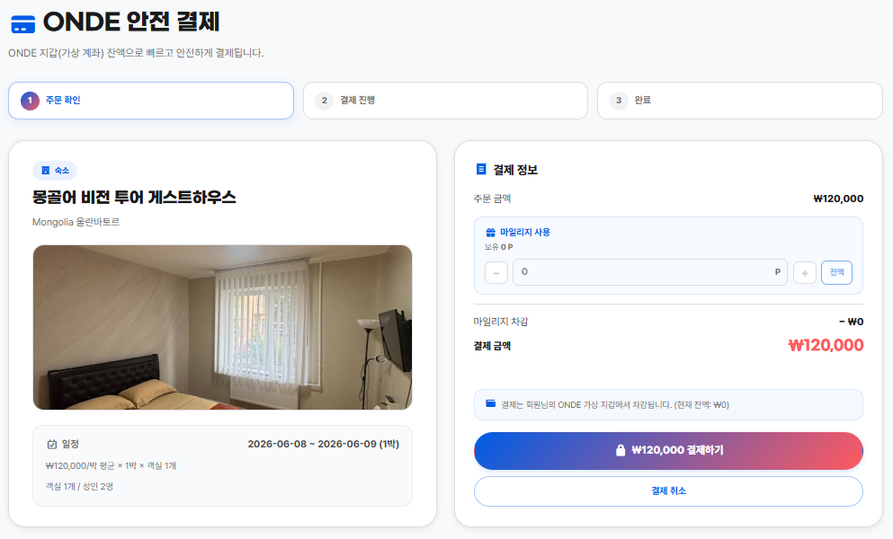 Fig.14 ONDE 결제 · 주문 확인